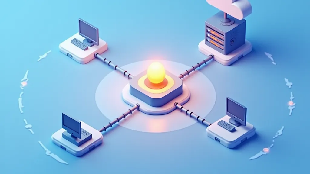 Three paths from a terminal to a local computer, a multi-node hub and a single cloud server